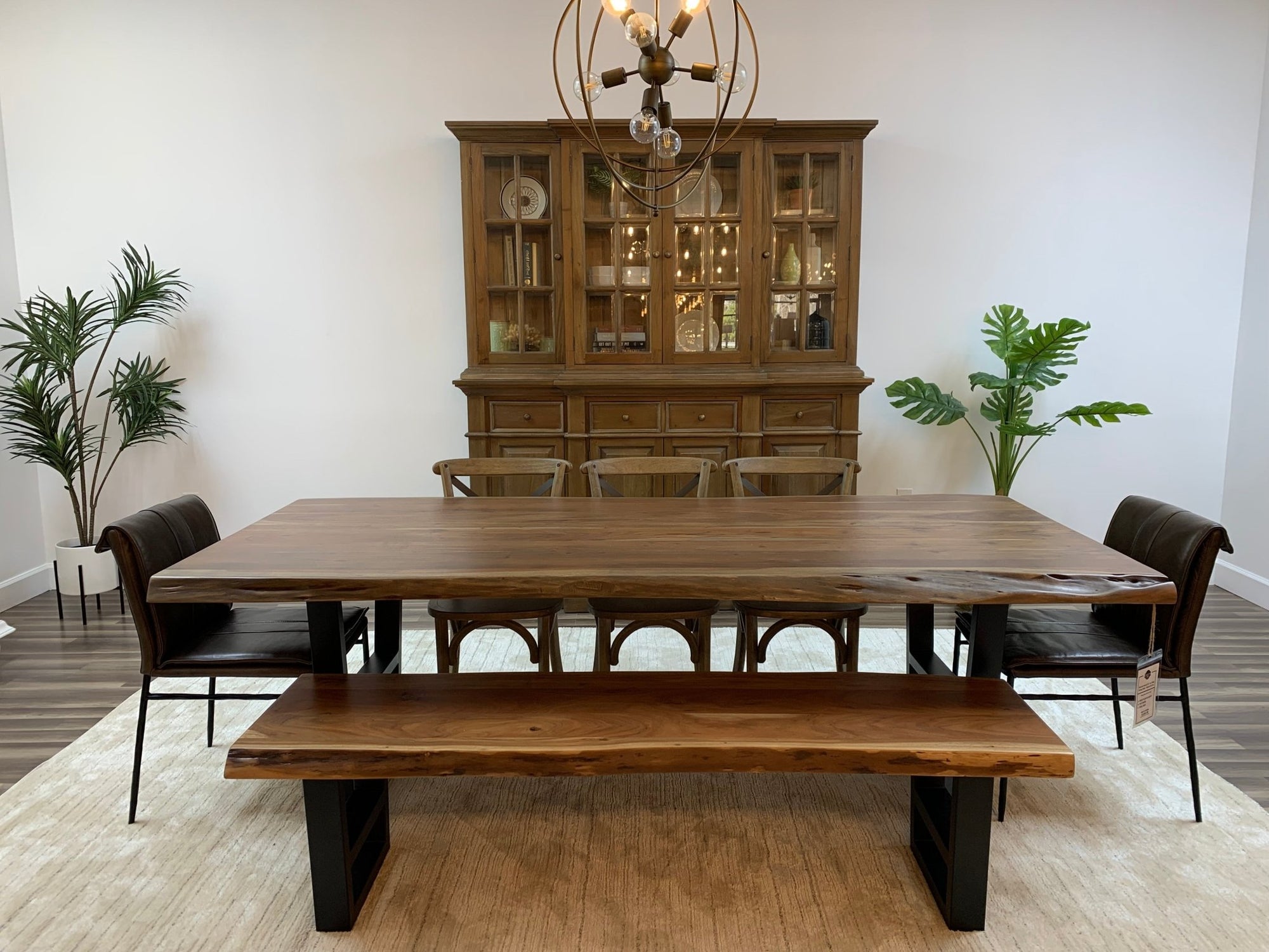 Malcolm Acacia 96" Live Edge Dining Table - Natural + Gray - snyders.furniture