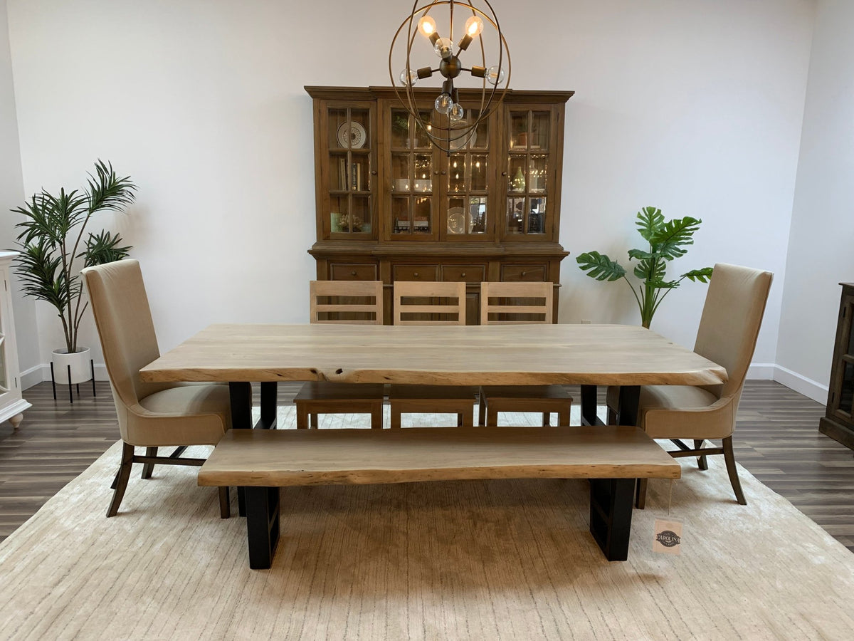 Malcolm Acacia 96" Live Edge Dining Table - New White Wash - snyders.furniture