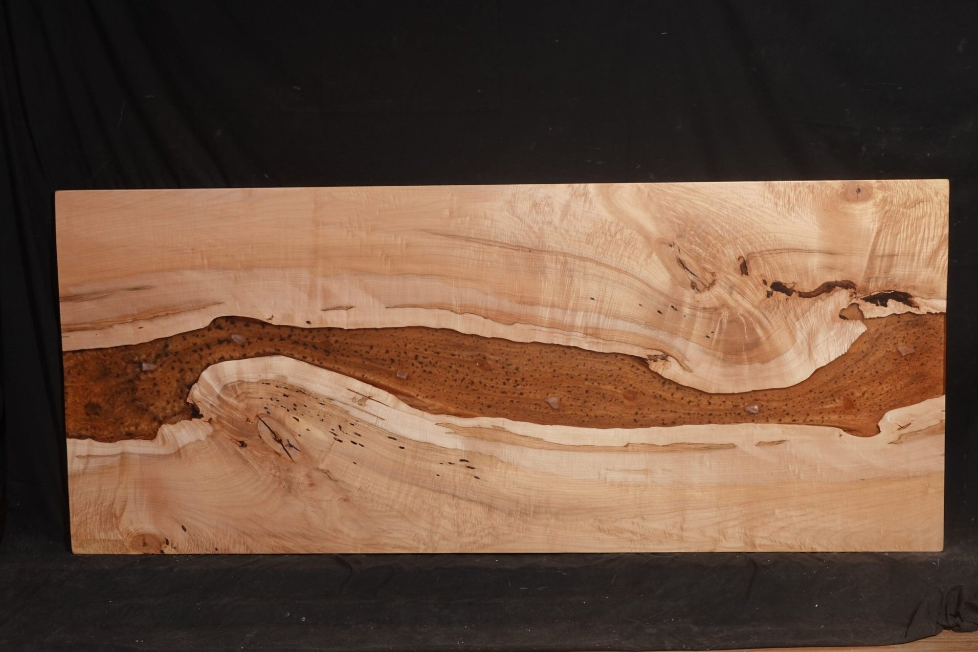 Maple Bronze Epoxy 41" wide x 96" long x 1 ½" thick Live Edge Slab - snyders.furniture