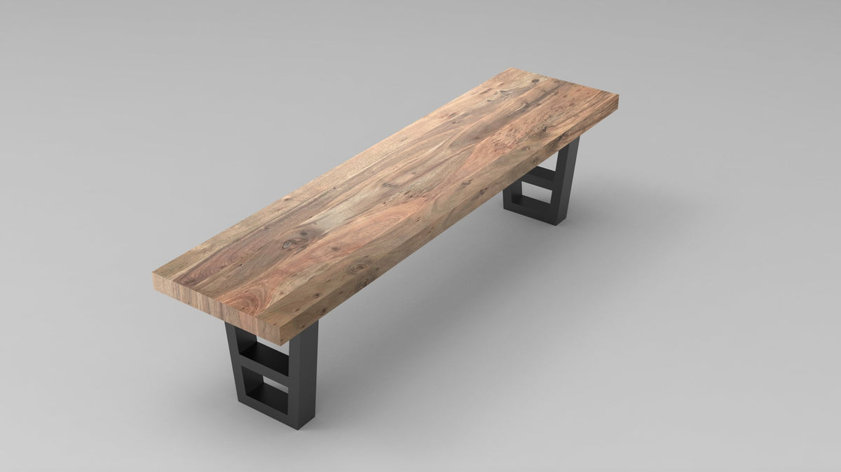 Maxwell 72" Acacia Dining Bench - Natural + Smoke - snyders.furniture