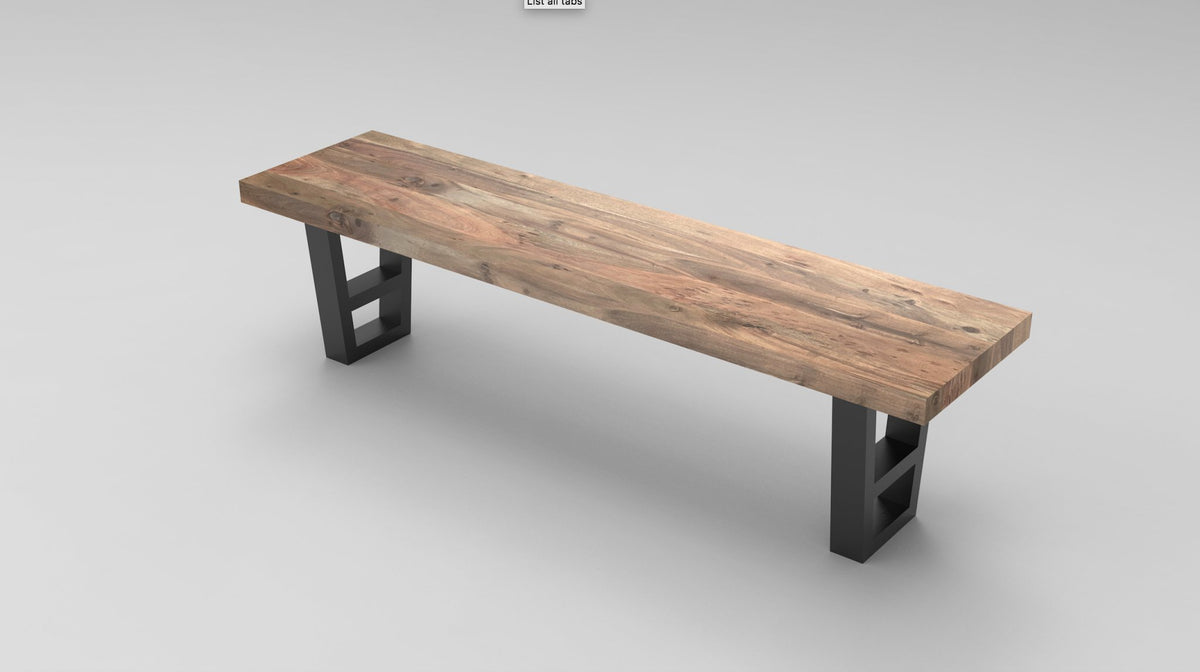 Maxwell 72" Acacia Dining Bench - Natural + Smoke - snyders.furniture