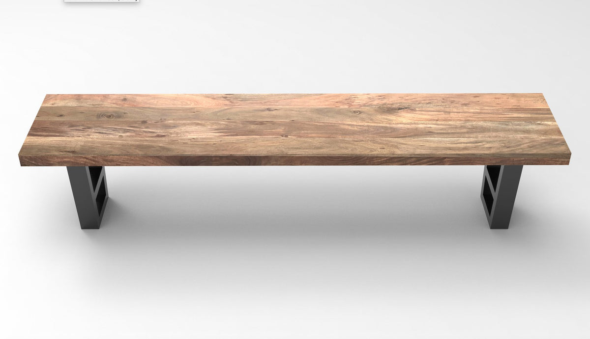 Maxwell 84" Acacia Dining Bench - Natural + Smoke - snyders.furniture