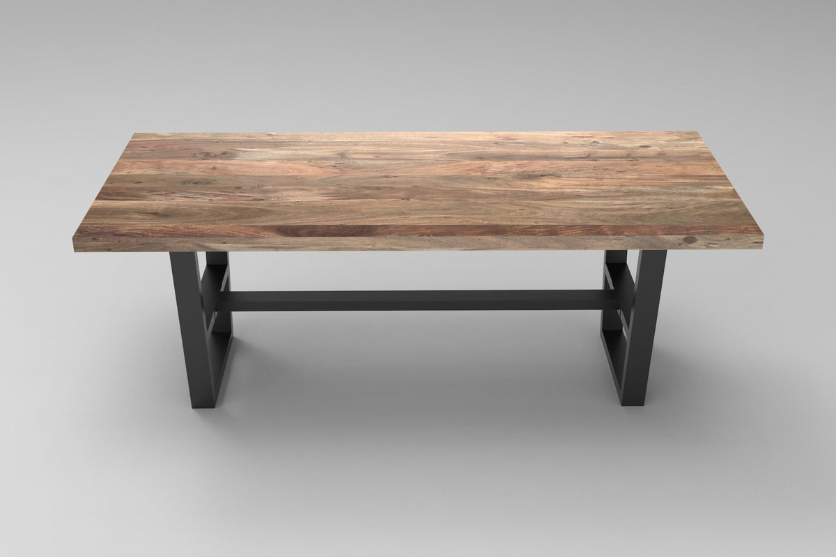 Maxwell Acacia 96&quot; Dining Table - Natural + Smoke - snyders.furniture