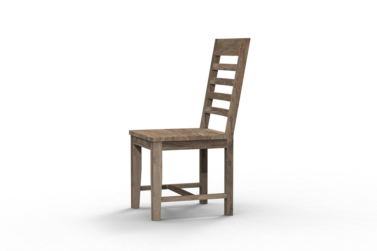 Maxwell Acacia Ladderback Dining Side Chair - Natural + Smoke - snyders.furniture