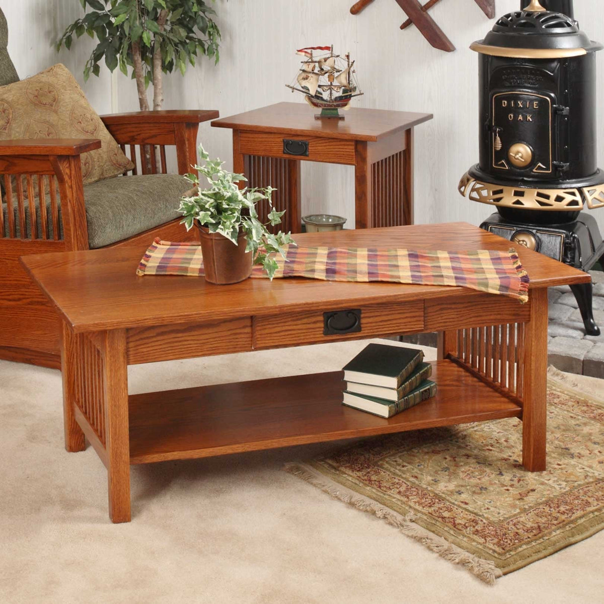 Mission Coffee Table with Drawer - snyders.furniture