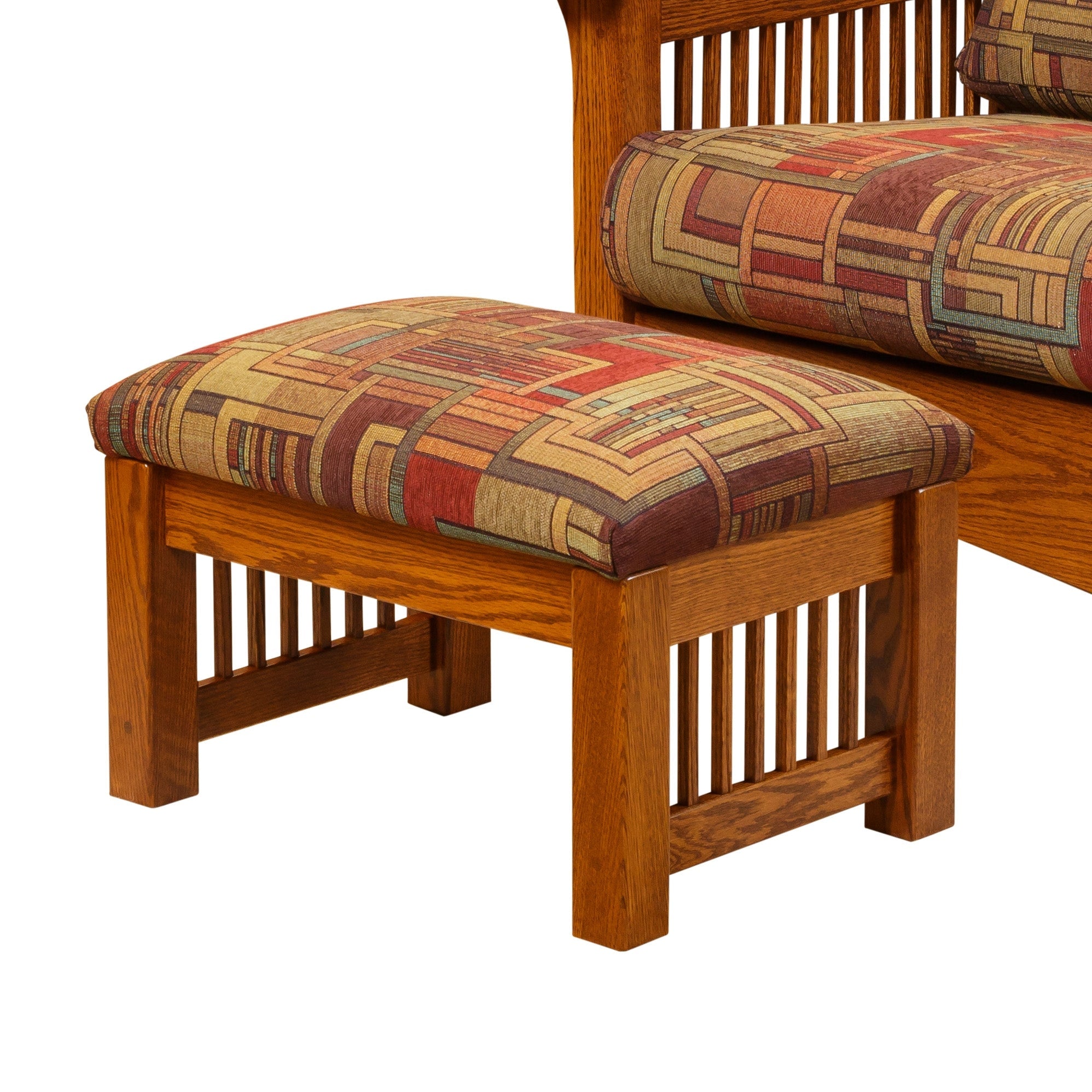 Amish Solid Wood Mission Ottoman - snyders.furniture