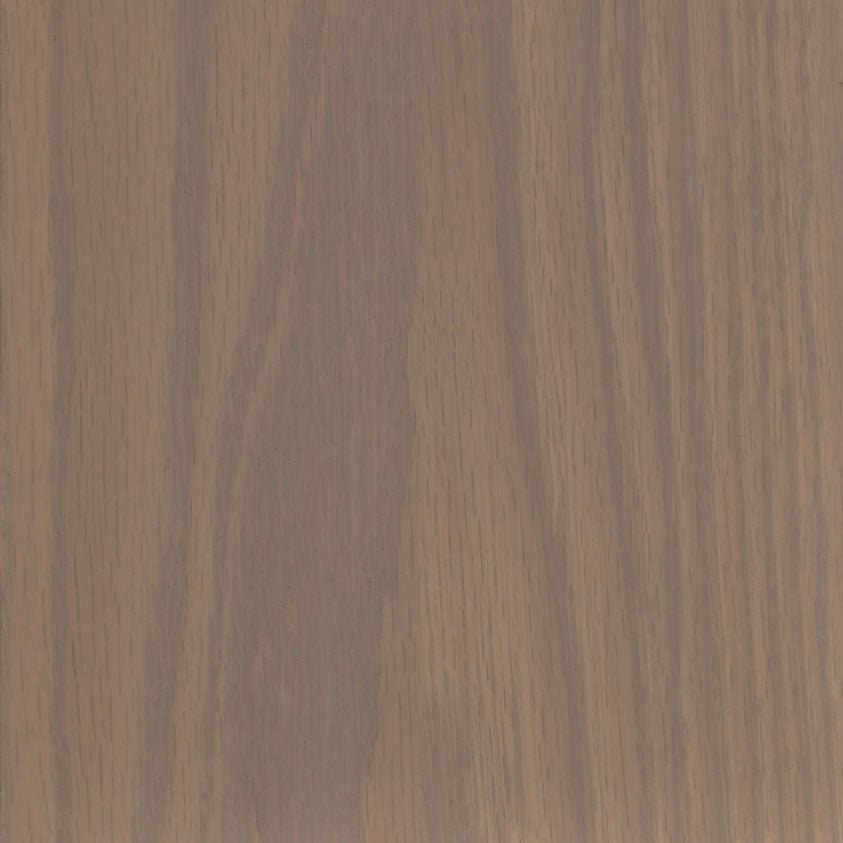 Sand stain on oak, a grayish tan swatch with visible open oak grain and cool undertones