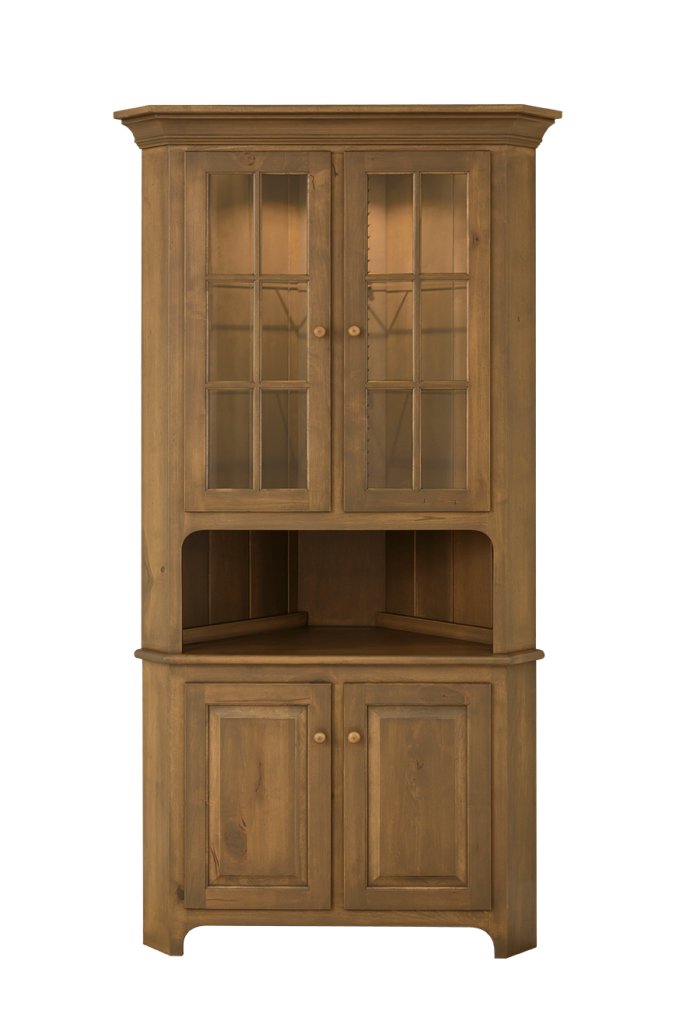 Plymouth Amish Solid Wood Corner Hutch - snyders.furniture