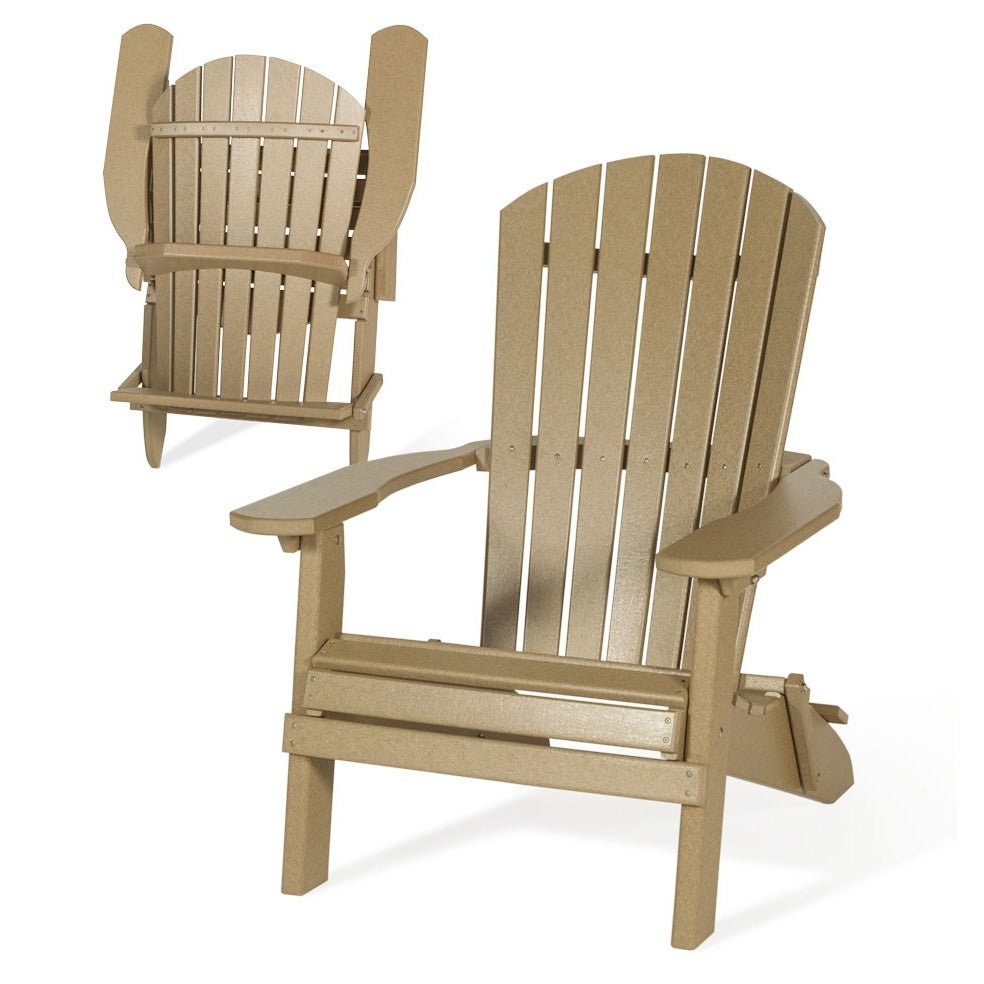Amish Poly Patio Adirondack Fanback Folding Chair - snyders.furniture