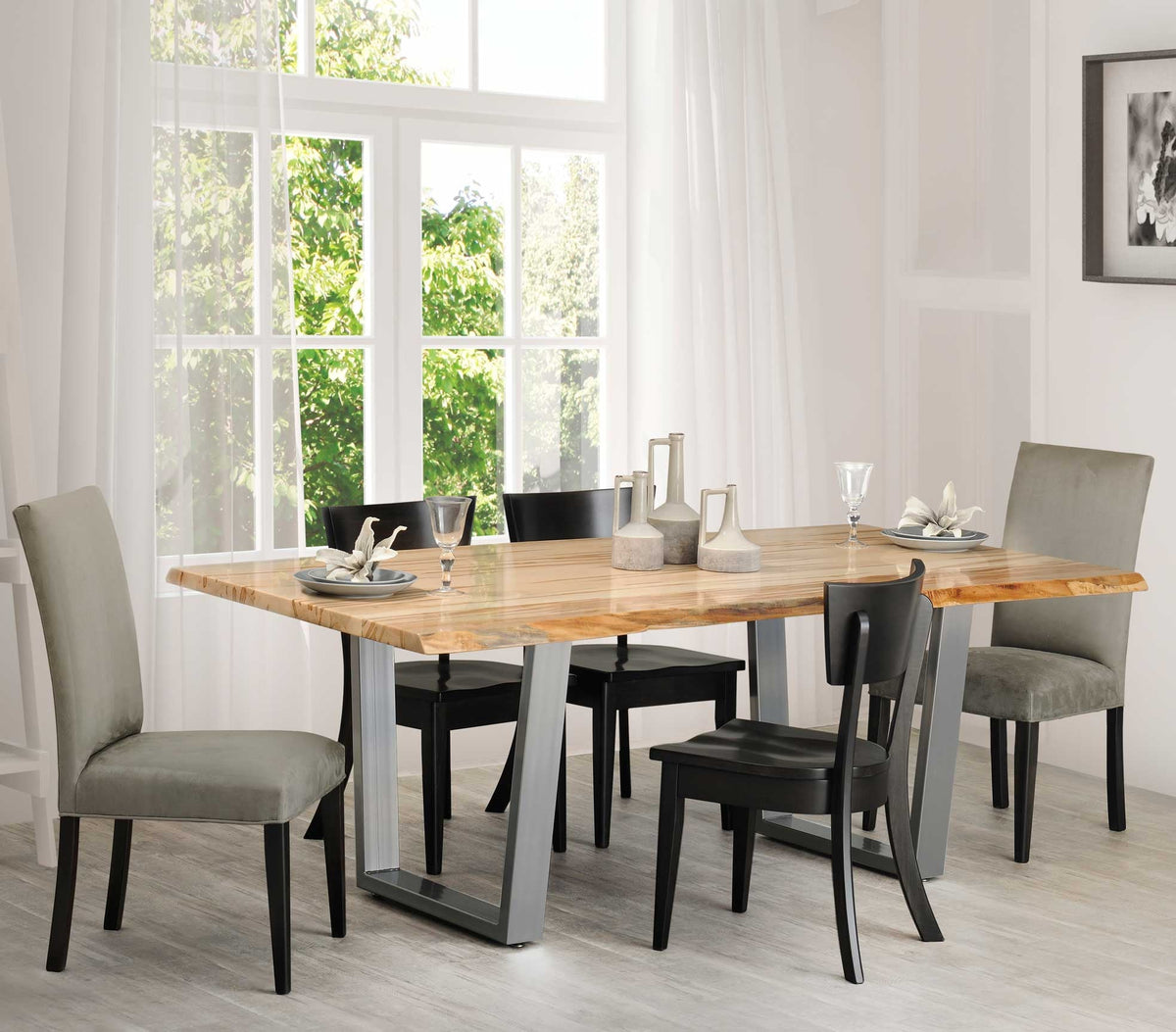 Quebec Live Edge Trestle Table - snyders.furniture