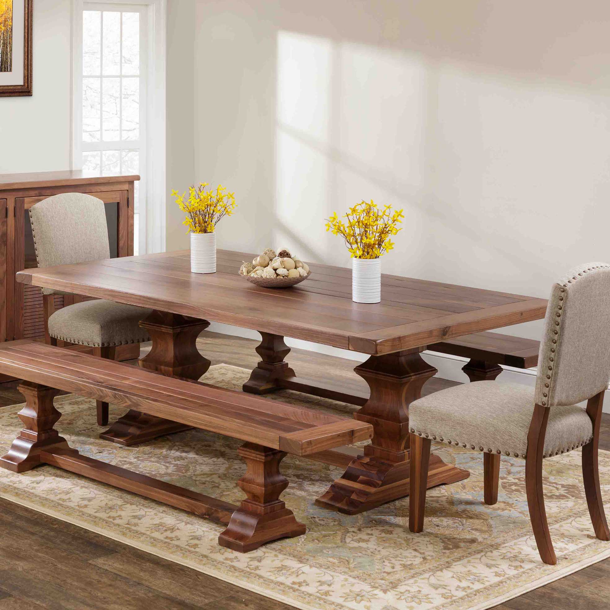 Ramsey Amish Expandable Trestle Dining Table - snyders.furniture