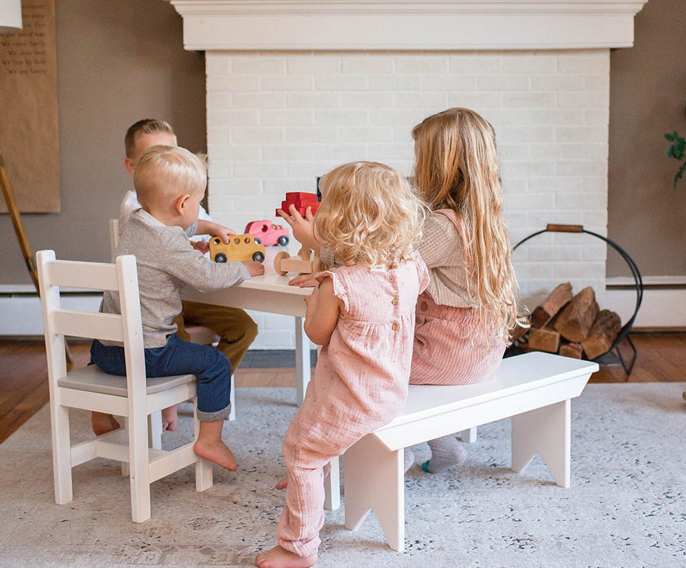Square 30" Child's Table and Bench Set - snyders.furniture