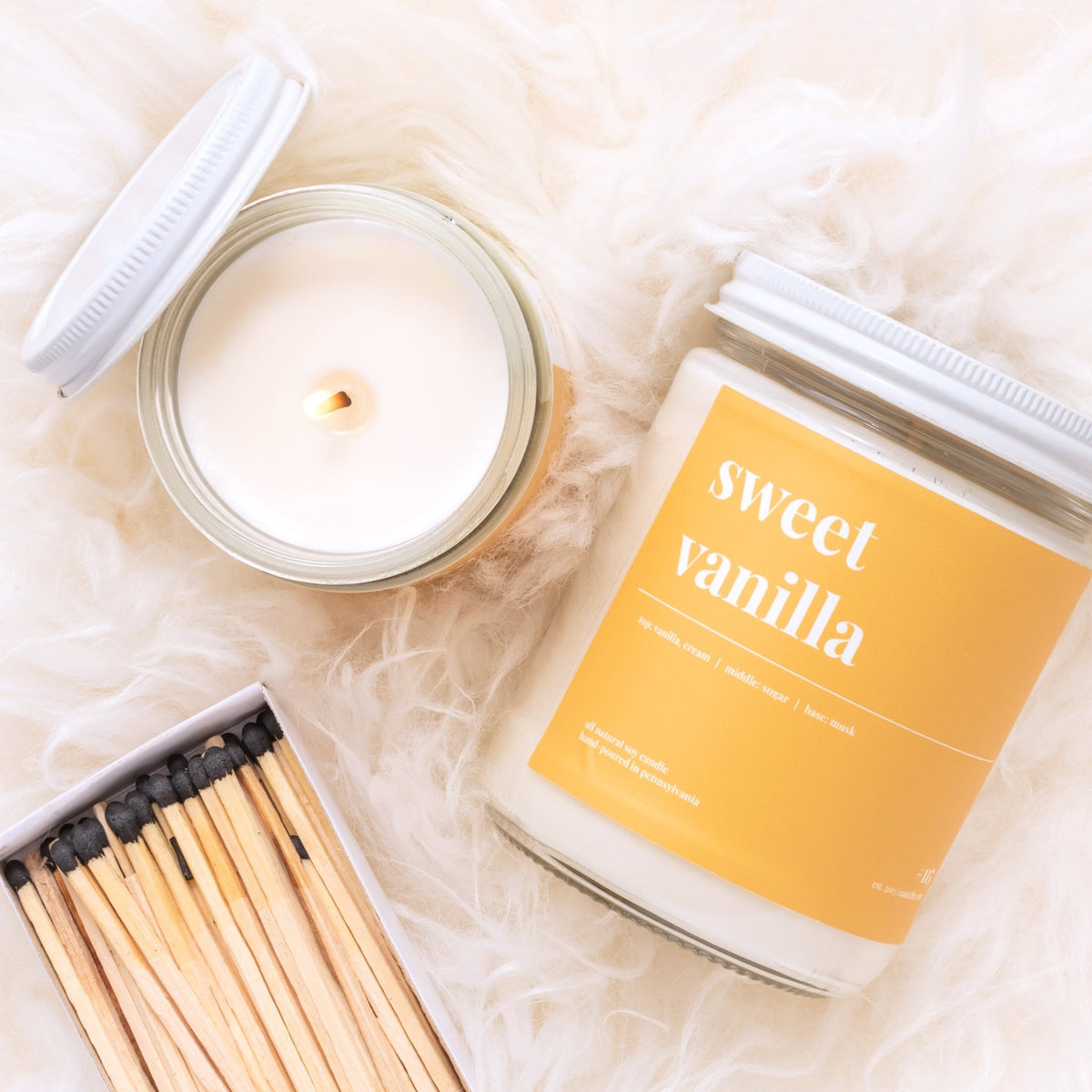Sweet Vanilla Soy Candle - Standard - snyders.furniture