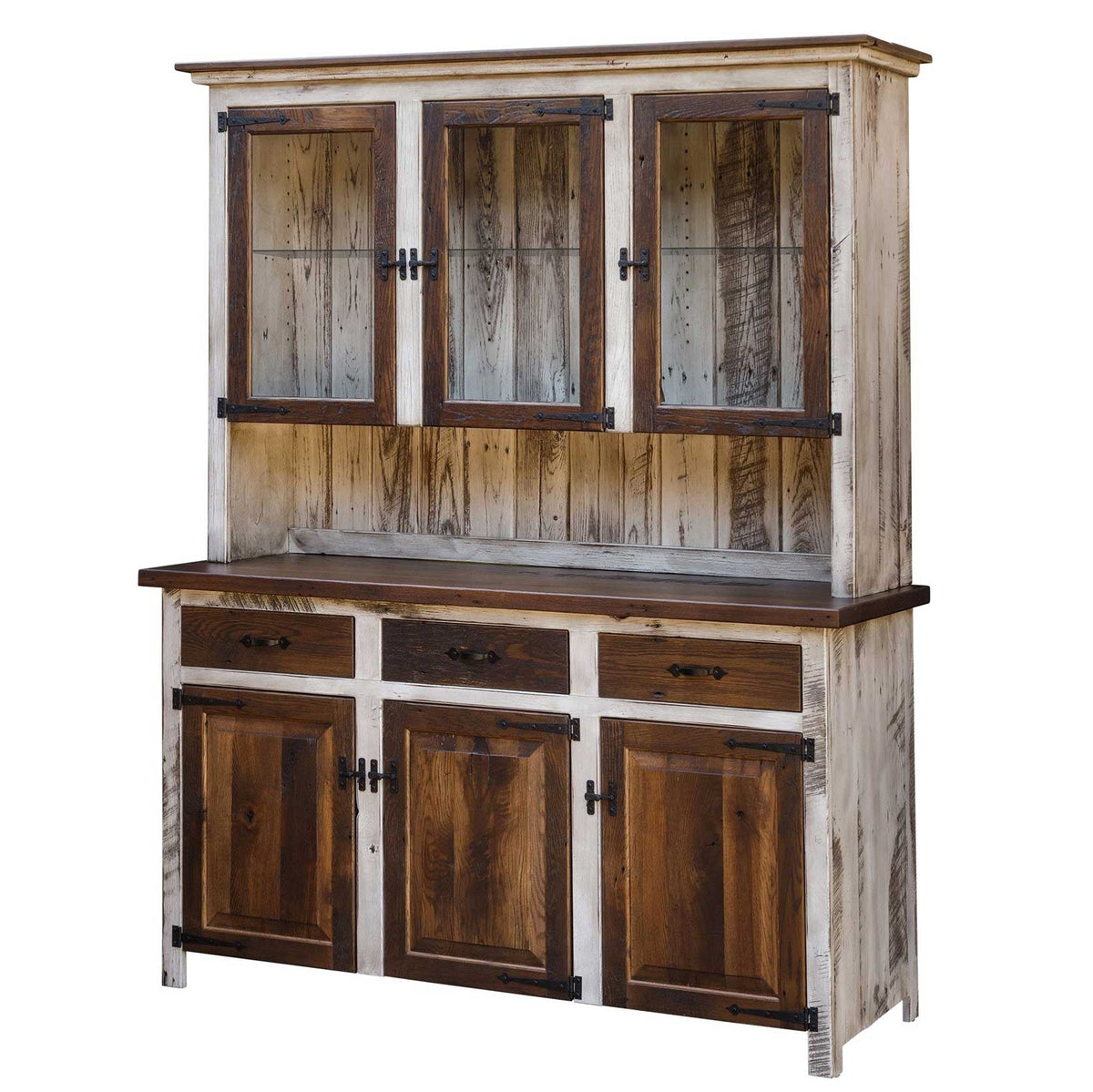 Uptown Barnwood 3-Door Hutch - snyders.furniture
