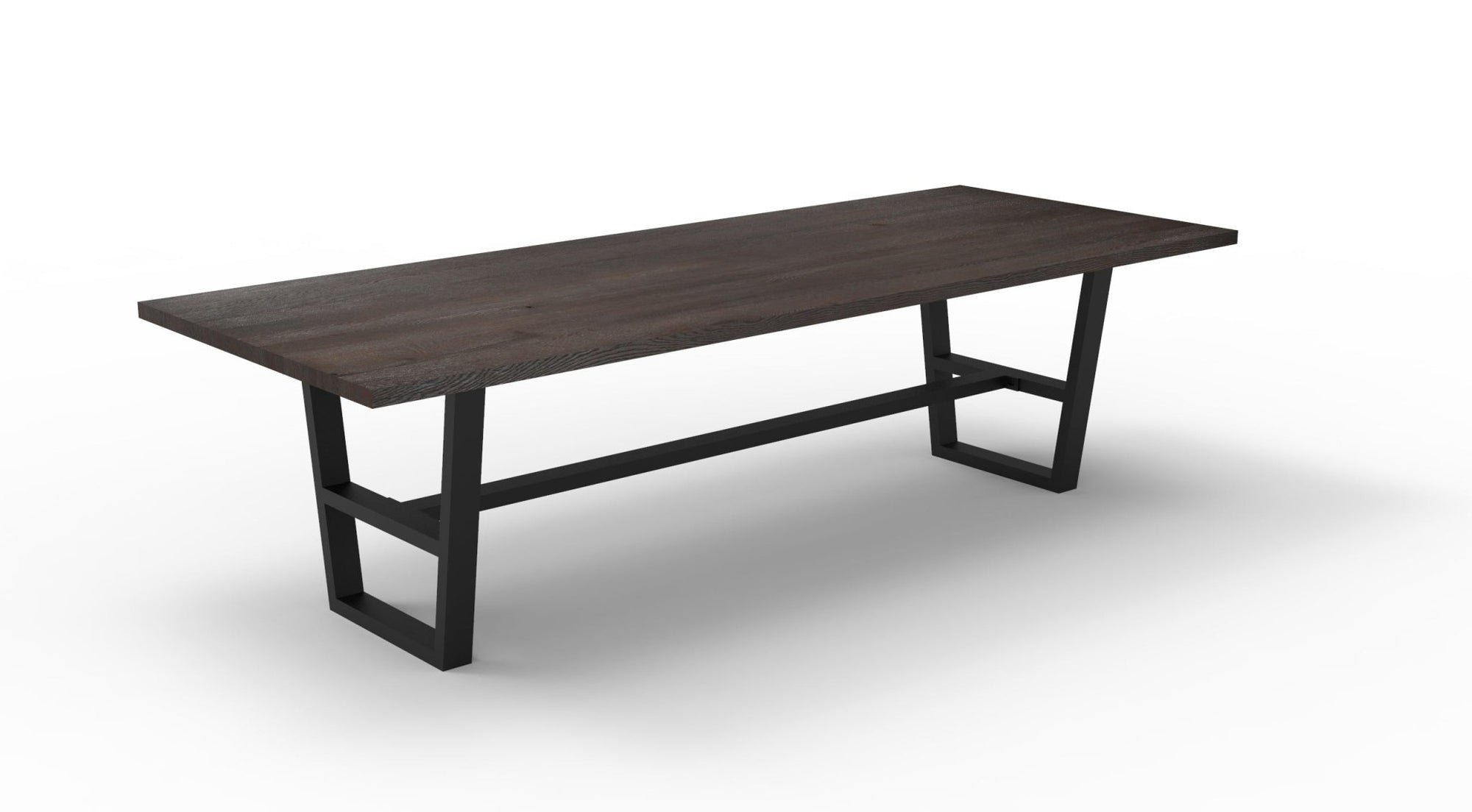 Wallace 108" Oak Dining Table - Sandblasted Black - snyders.furniture