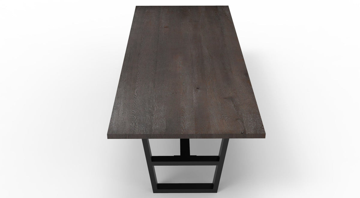 Wallace 108" Oak Dining Table - Sandblasted Black - snyders.furniture