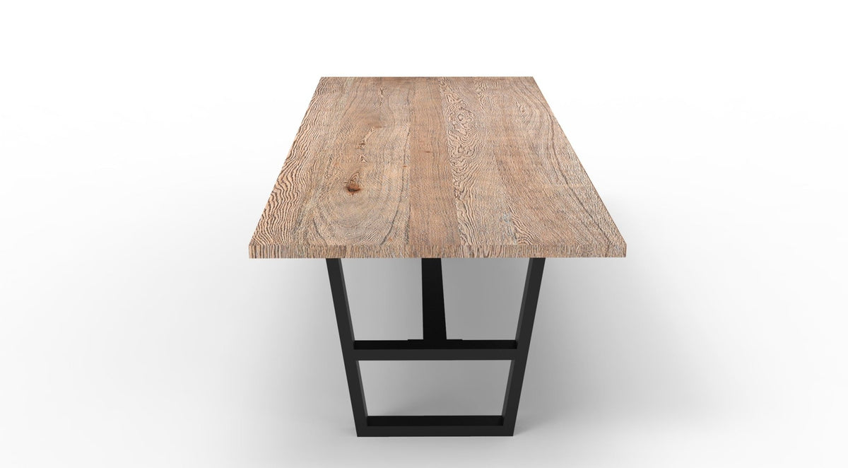 Wallace 108" Oak Dining Table - Sandblasted Natural - snyders.furniture
