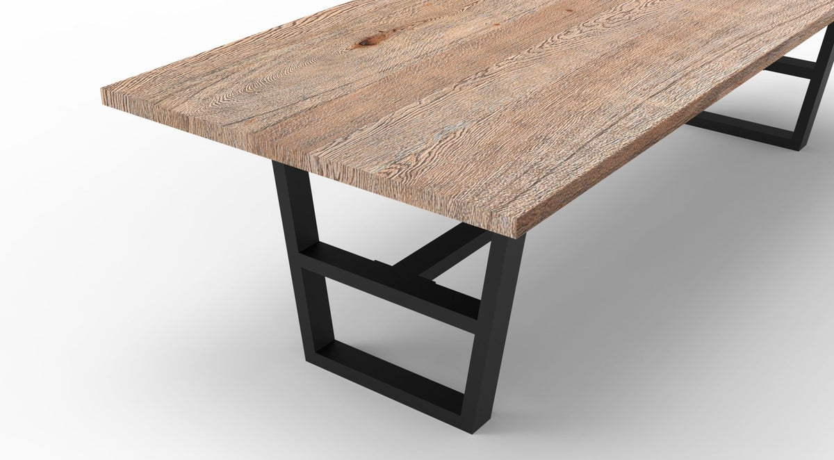 Wallace 108" Oak Dining Table - Sandblasted Natural - snyders.furniture