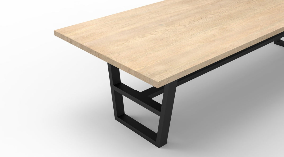 Wallace 120" Oak Dining Table - Light Natural - snyders.furniture