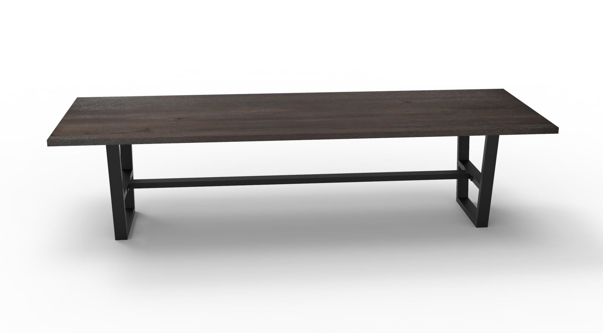 Wallace 120" Oak Dining Table - Sandblasted Black - snyders.furniture