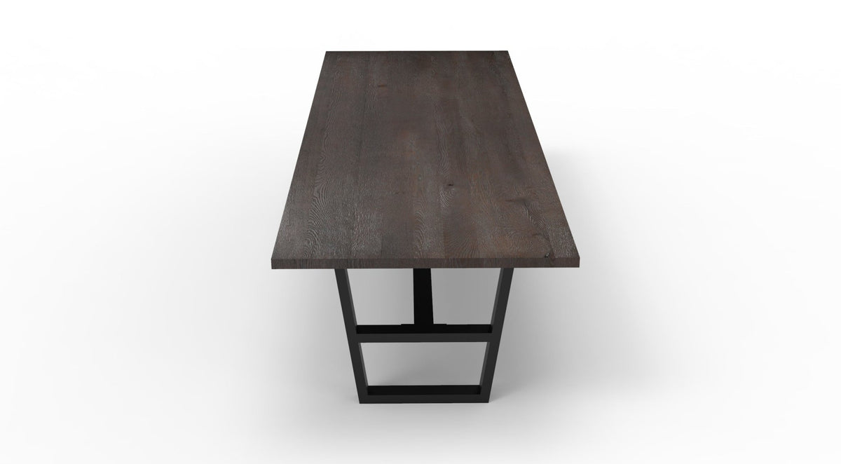 Wallace 120&quot; Oak Dining Table - Sandblasted Black - snyders.furniture