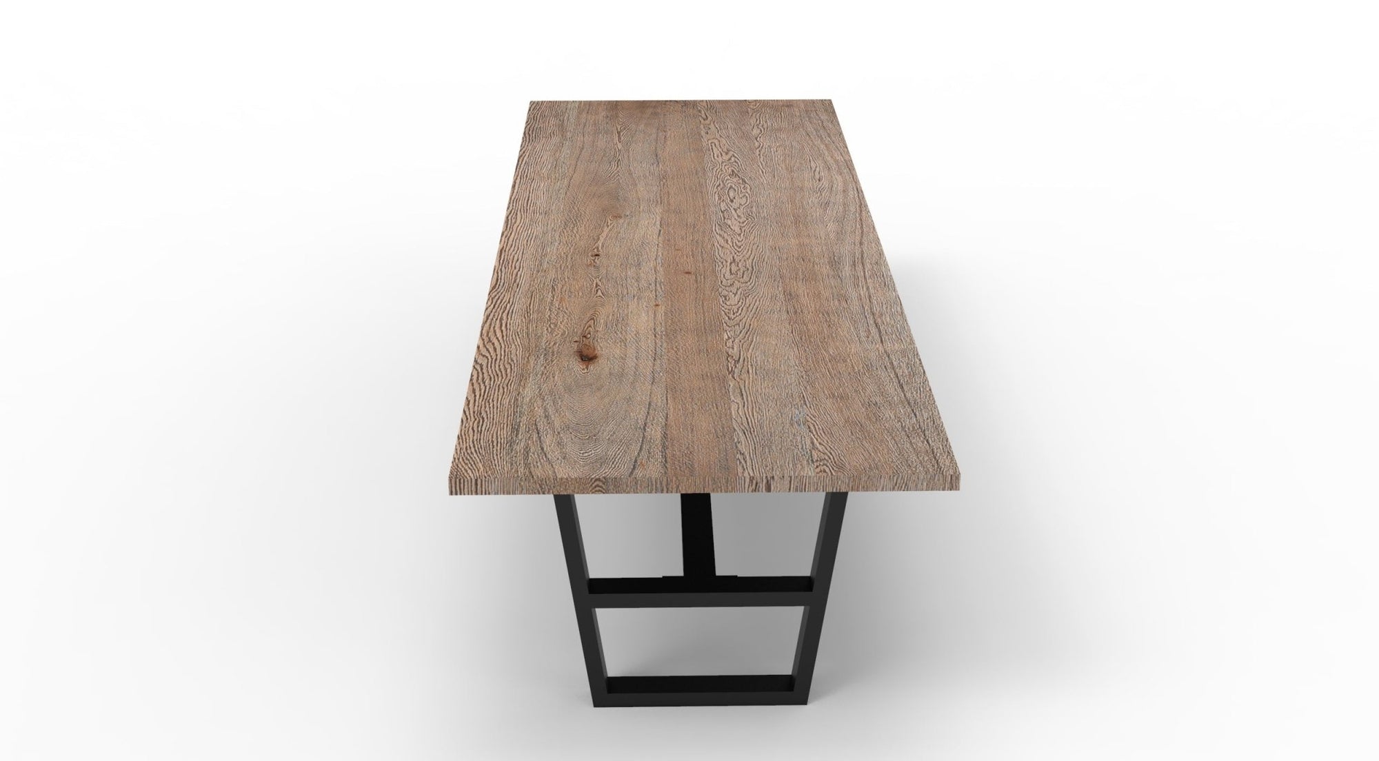 Wallace 120" Oak Dining Table - Sandblasted Natural - snyders.furniture