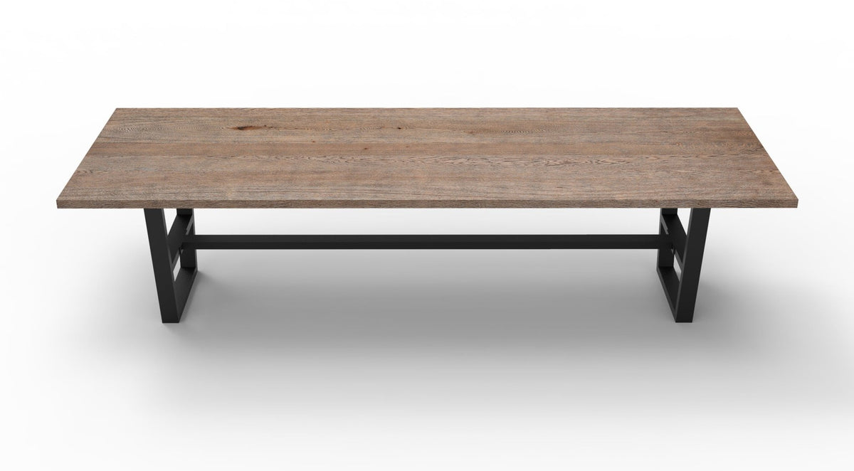 Wallace 120" Oak Dining Table - Sandblasted Natural - snyders.furniture