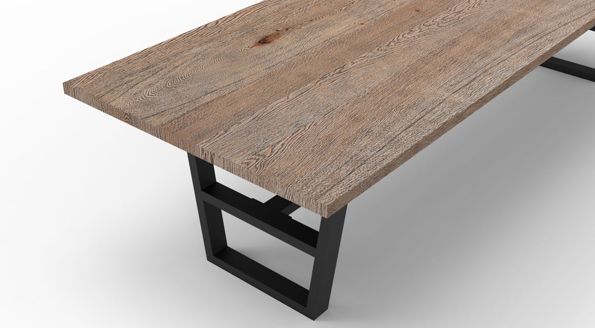 Wallace 120&quot; Oak Dining Table - Sandblasted Natural - snyders.furniture