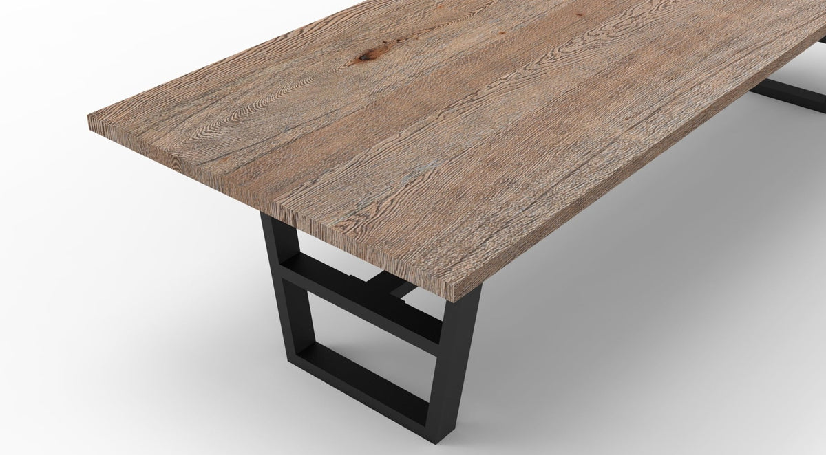 Wallace 120" Oak Dining Table - Sandblasted Natural - snyders.furniture