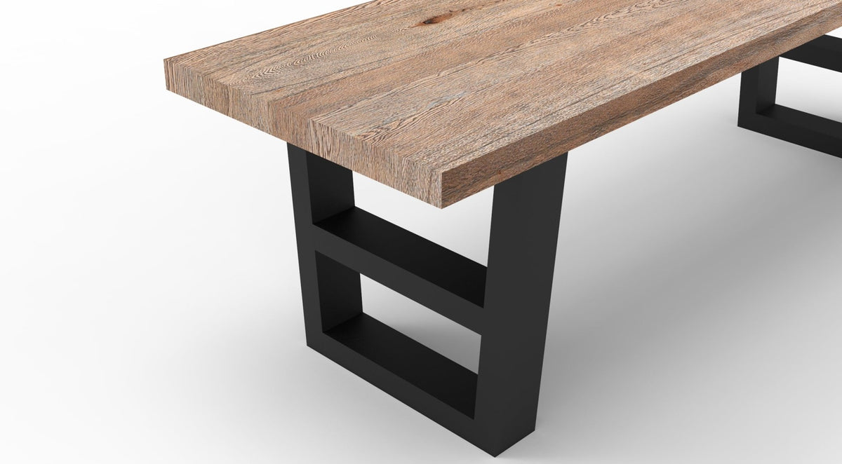 Wallace 60" Oak Dining Bench - Sandblasted Natural - snyders.furniture