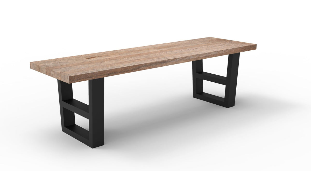 Wallace 60" Oak Dining Bench - Sandblasted Natural - snyders.furniture