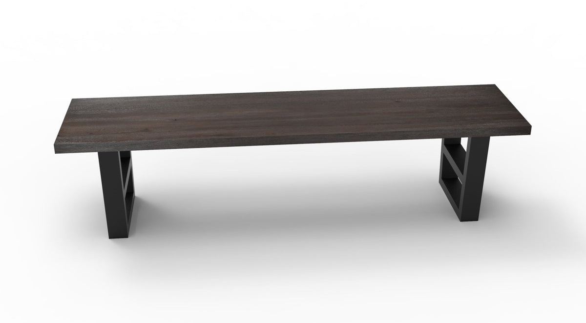 Wallace 72" Oak Dining Bench - Sandblasted Black - snyders.furniture