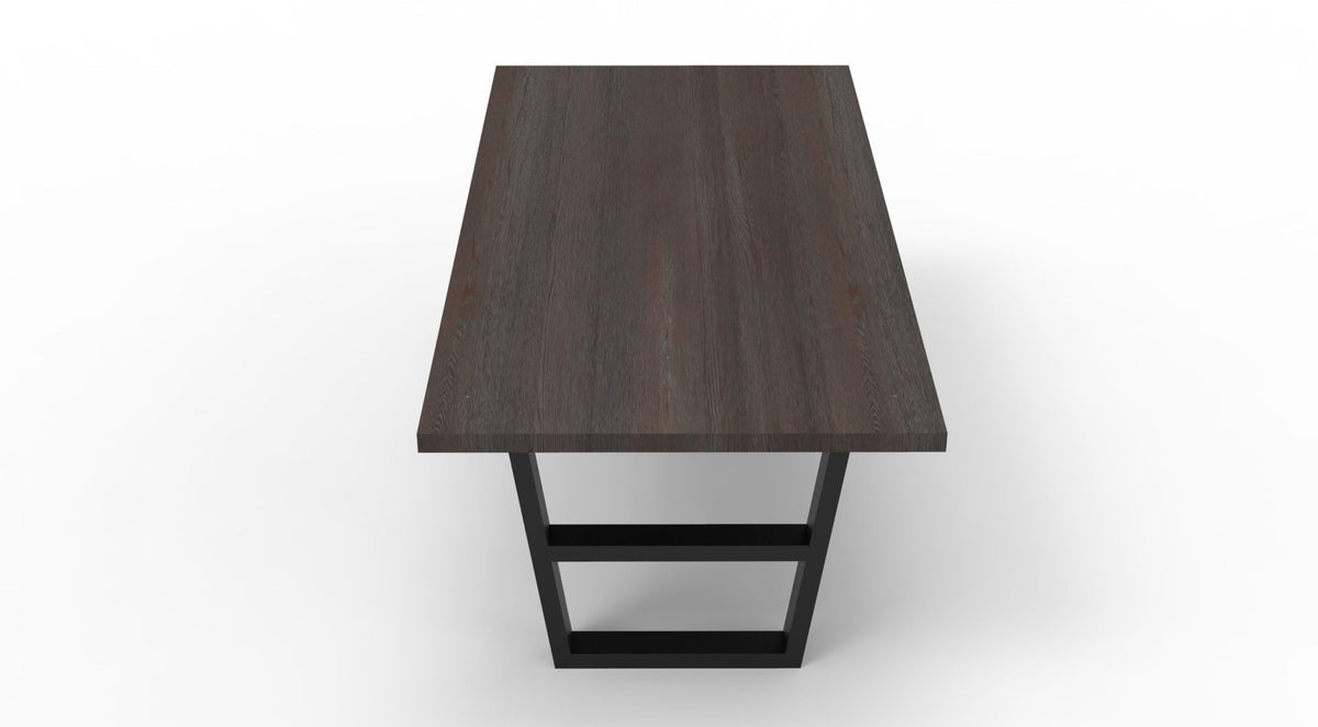 Wallace 72&quot; Oak Dining Table - Sandblasted Black - snyders.furniture