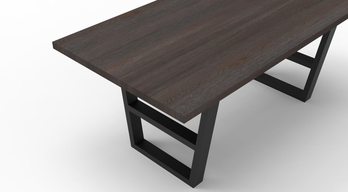 Wallace 72" Oak Dining Table - Sandblasted Black - snyders.furniture