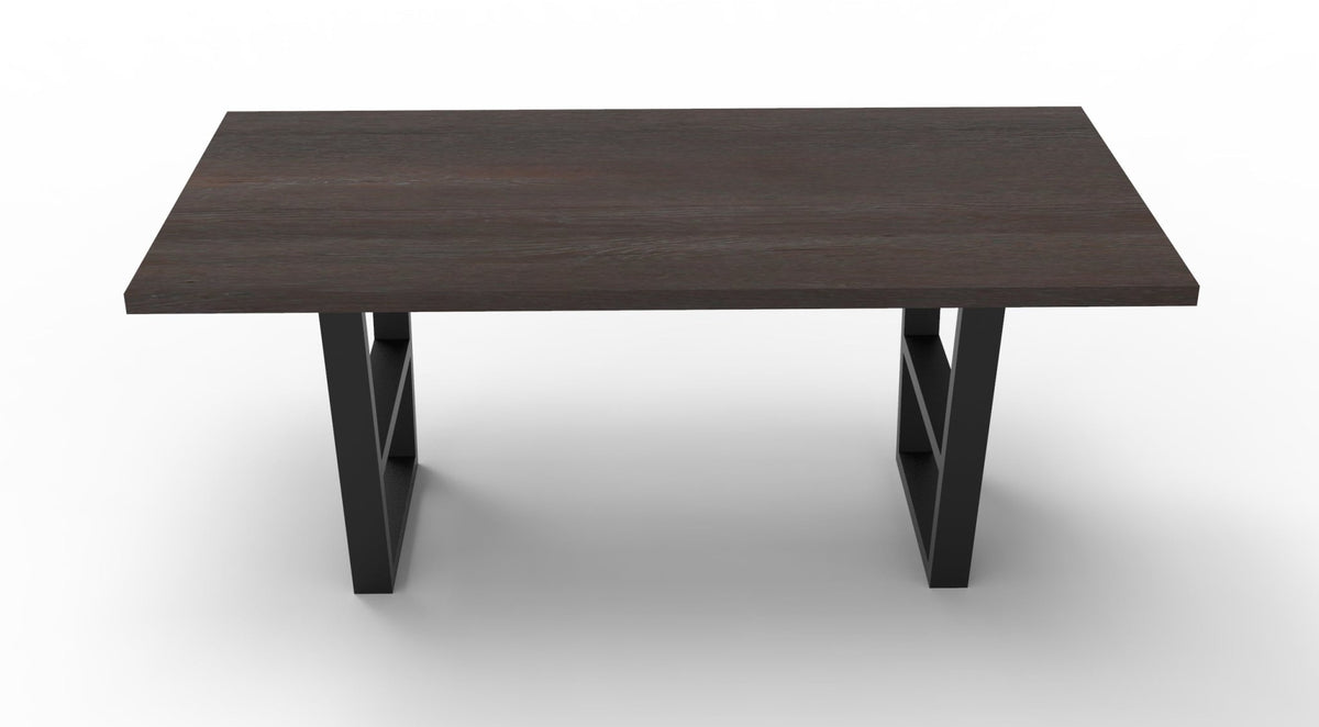 Wallace 72" Oak Dining Table - Sandblasted Black - snyders.furniture