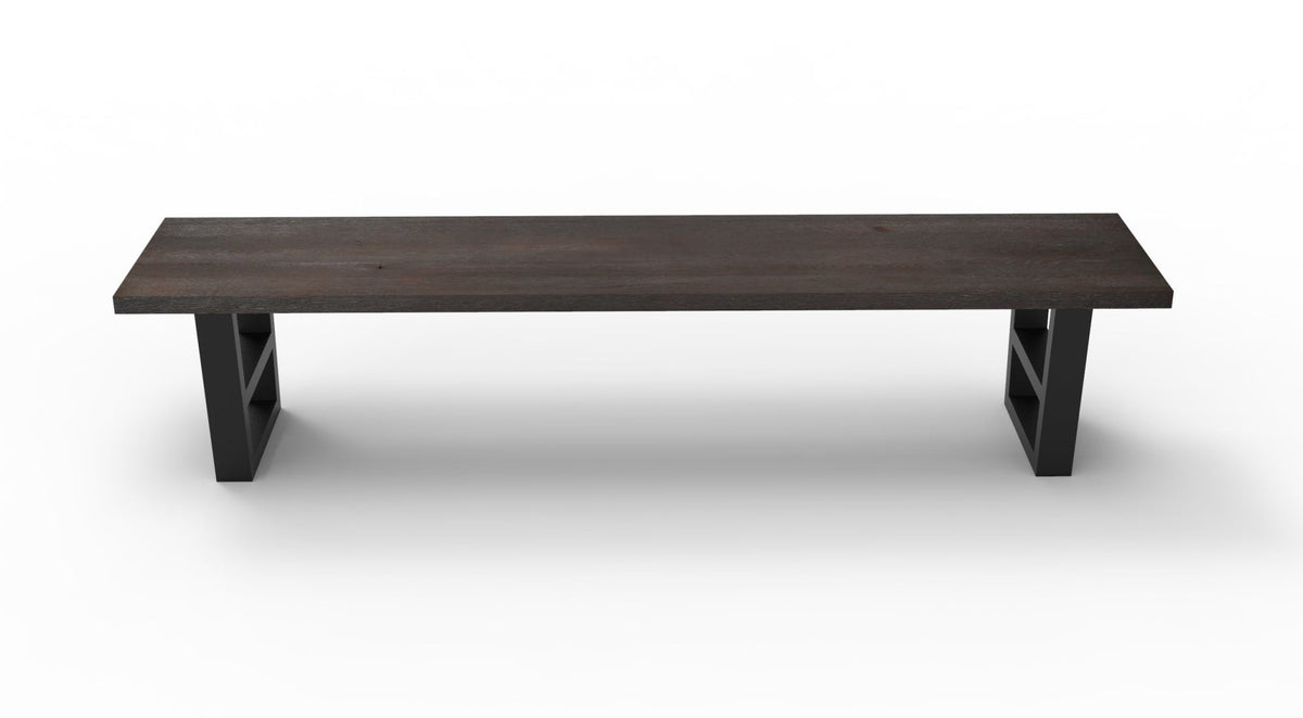 Wallace 84" Oak Dining Bench - Sandblasted Black - snyders.furniture