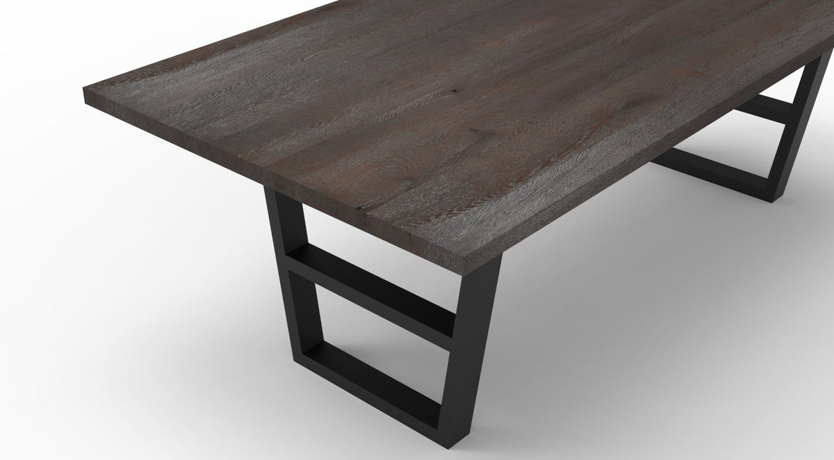 Wallace 84" Oak Dining Table - Sandblasted Black - snyders.furniture