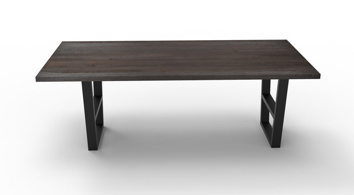 Wallace 84&quot; Oak Dining Table - Sandblasted Black - snyders.furniture