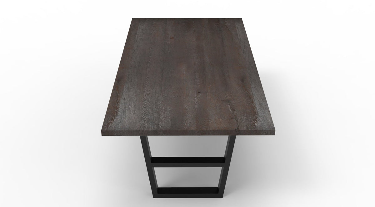 Wallace 84" Oak Dining Table - Sandblasted Black - snyders.furniture