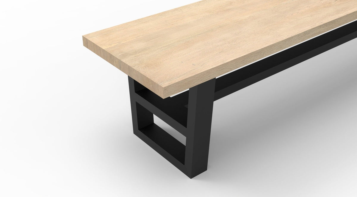 Wallace 96" Oak Dining Bench - Light Natural - snyders.furniture