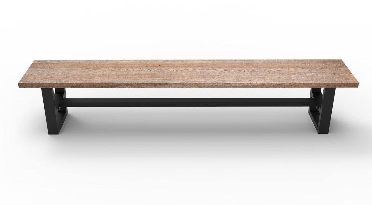 Wallace 96&quot; Oak Dining Bench - Sandblasted Natural - snyders.furniture