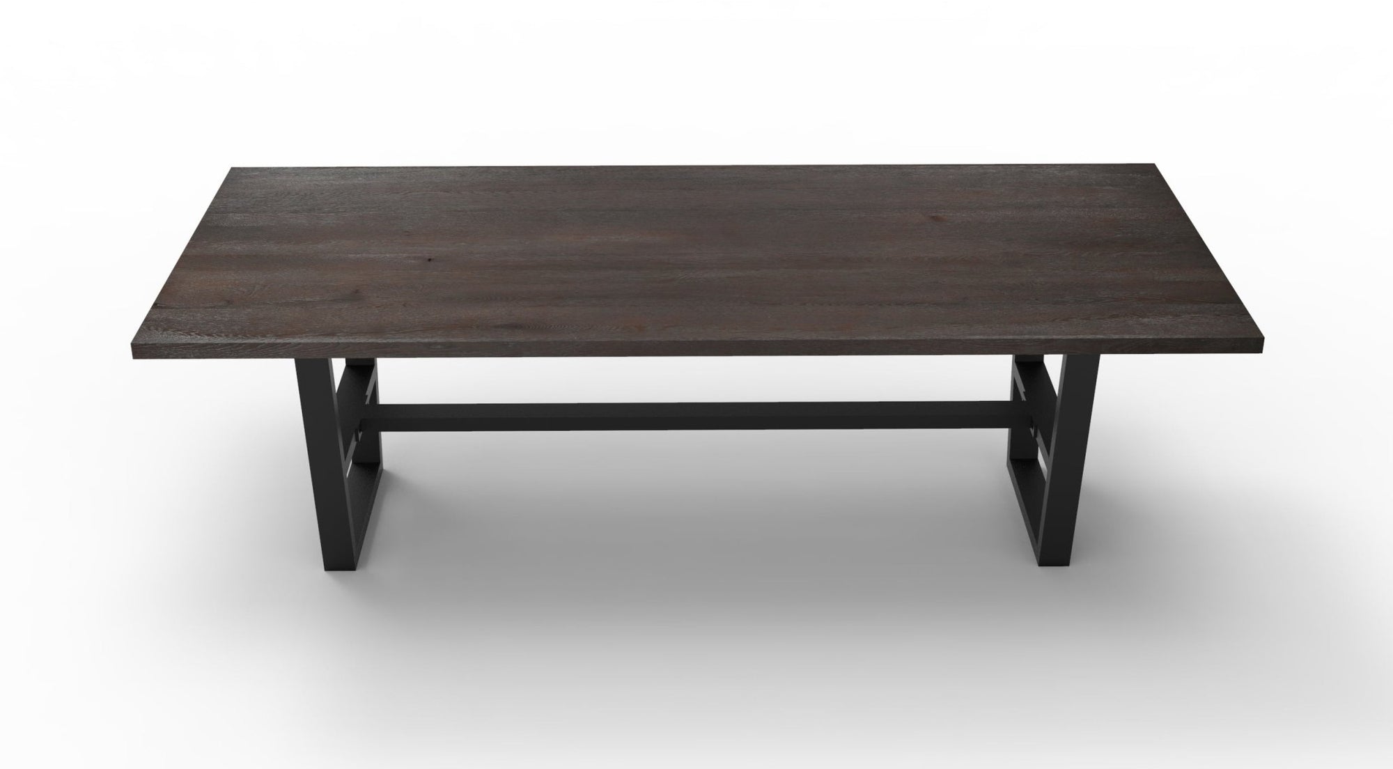 Wallace 96" Oak Dining Table - Sandblasted Black - snyders.furniture