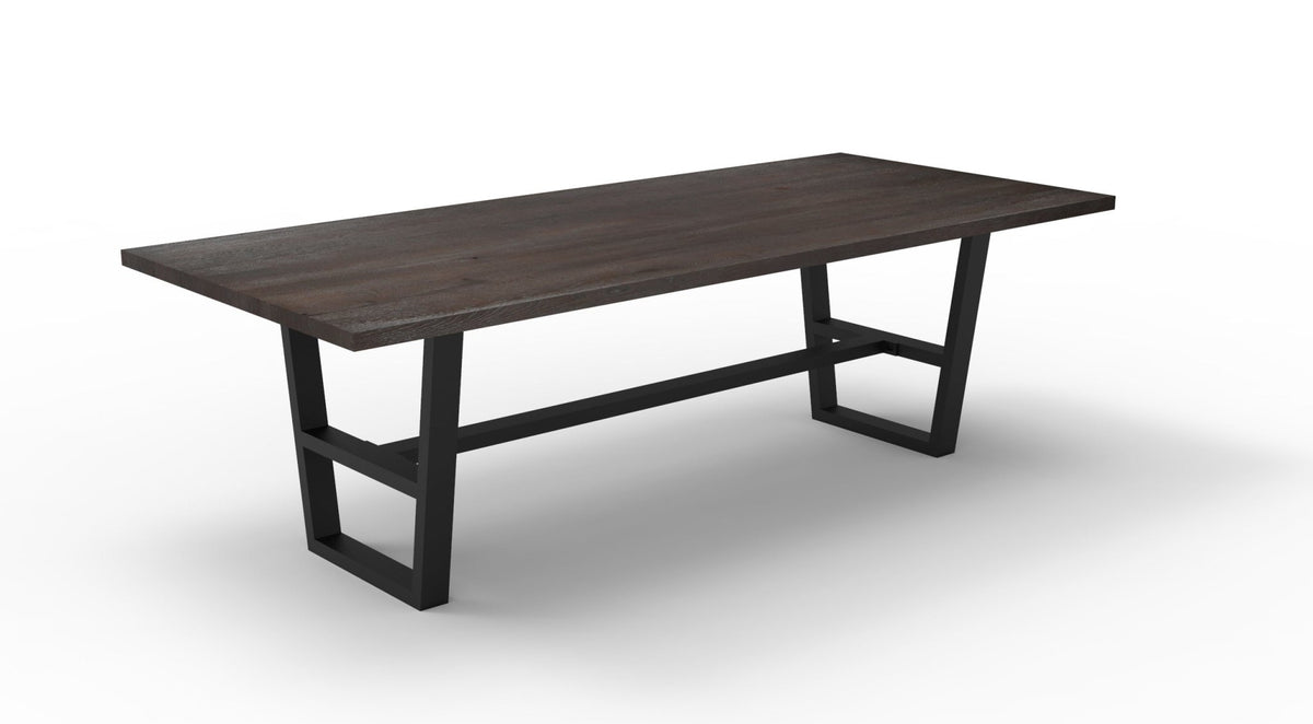 Wallace 96" Oak Dining Table - Sandblasted Black - snyders.furniture