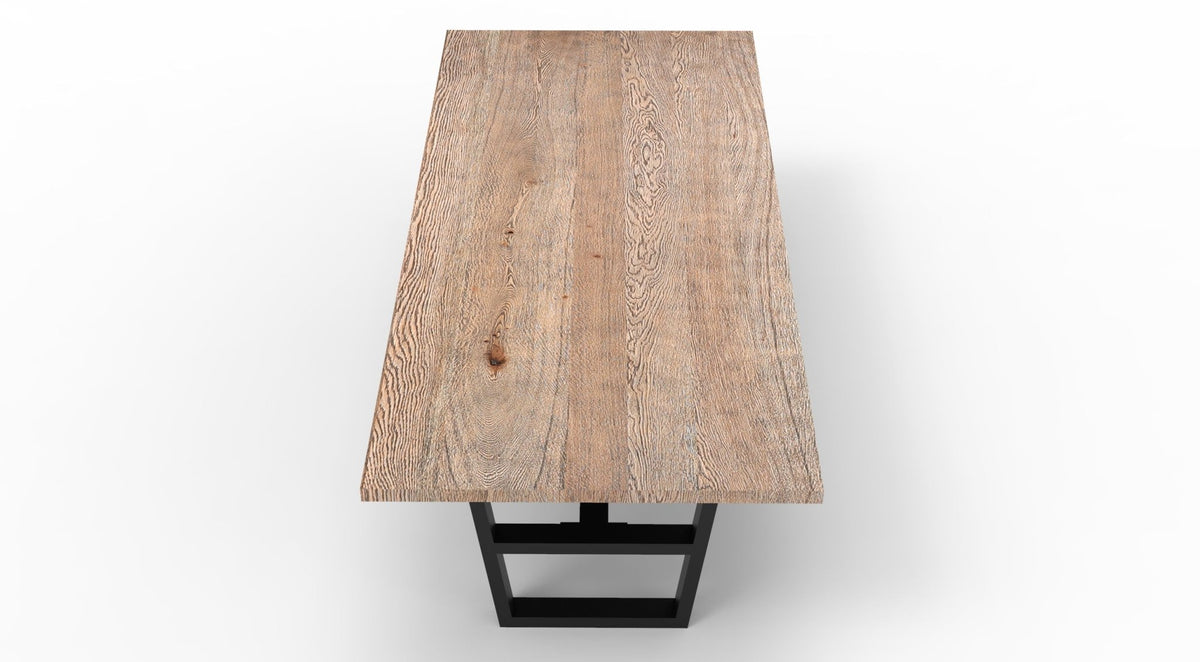 Wallace 96" Oak Dining Table - Sandblasted Natural - snyders.furniture