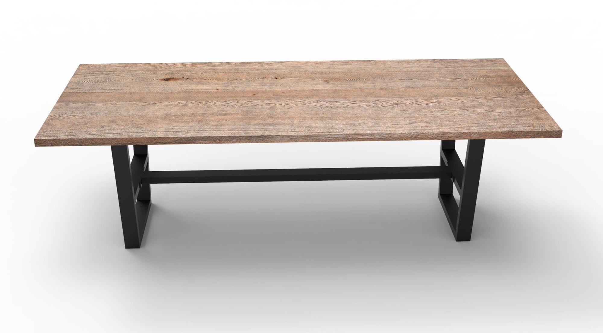 Wallace 96" Oak Dining Table - Sandblasted Natural - snyders.furniture
