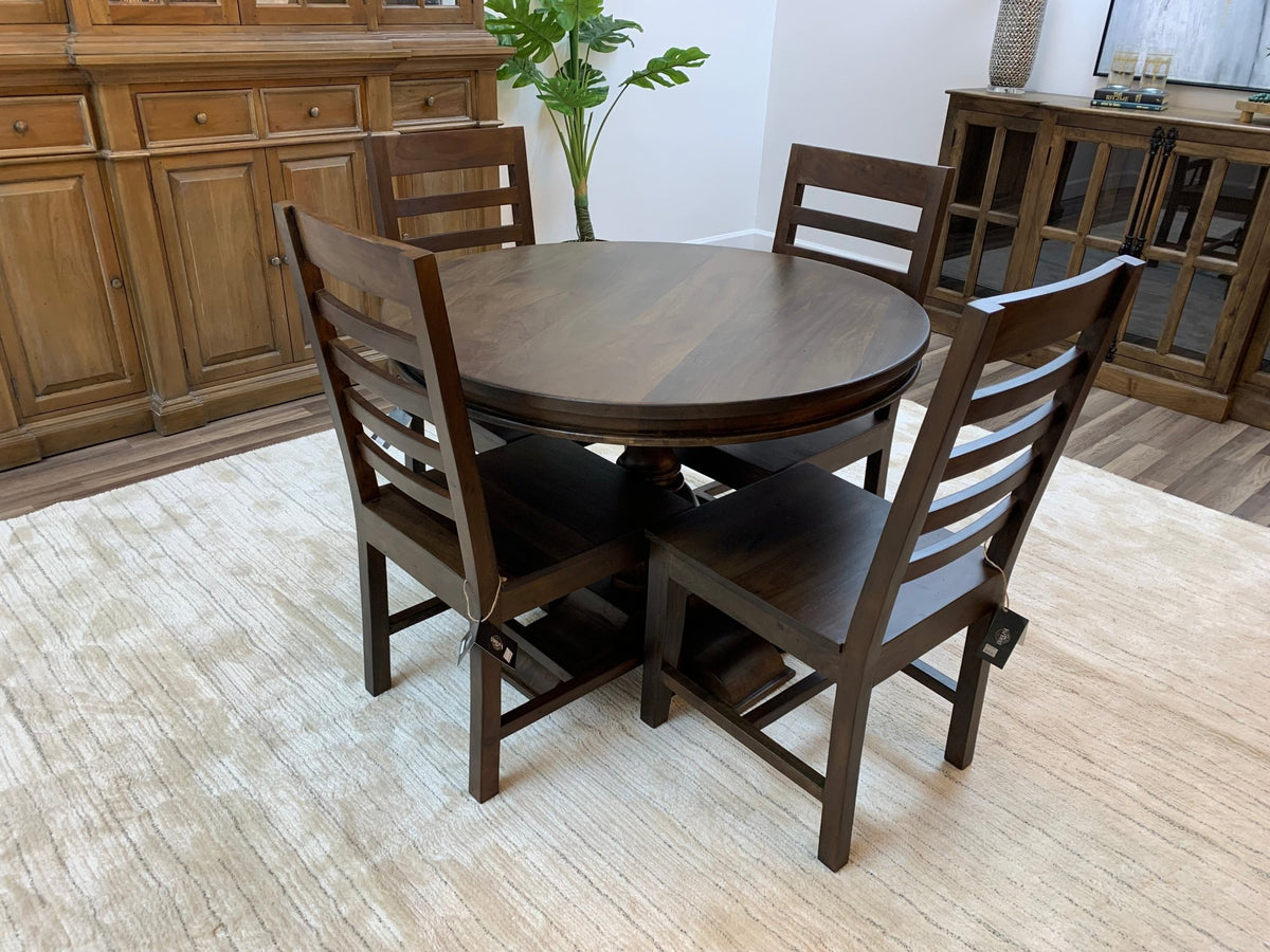 Weston 42&quot; Round Dining Table - Natural + Black - snyders.furniture