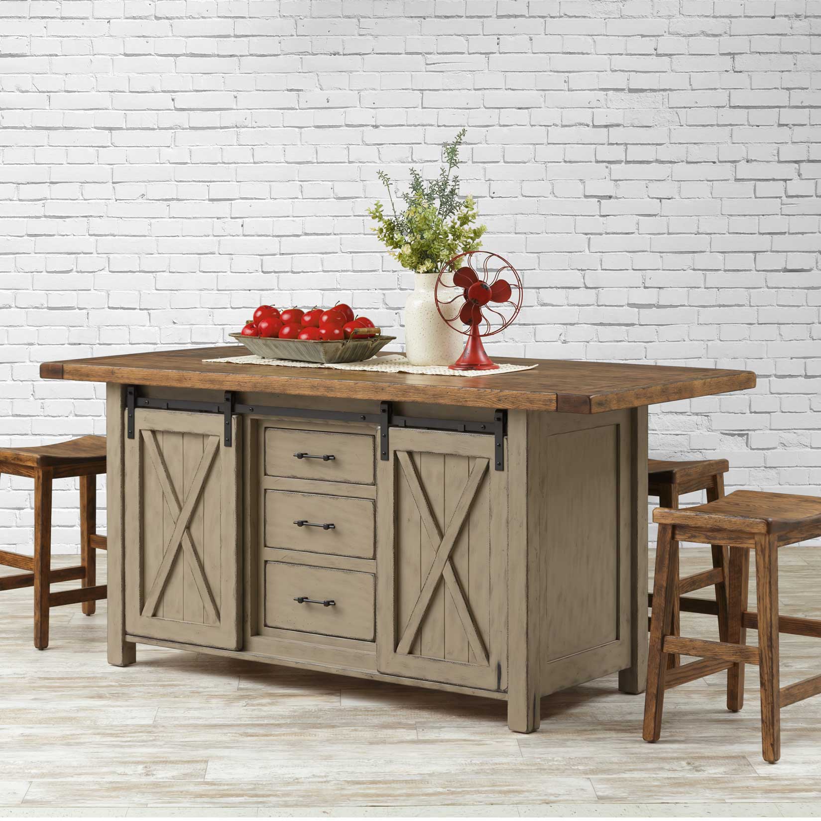 Diseño De Isla De Cocina Rústica Y Moderna De Granja