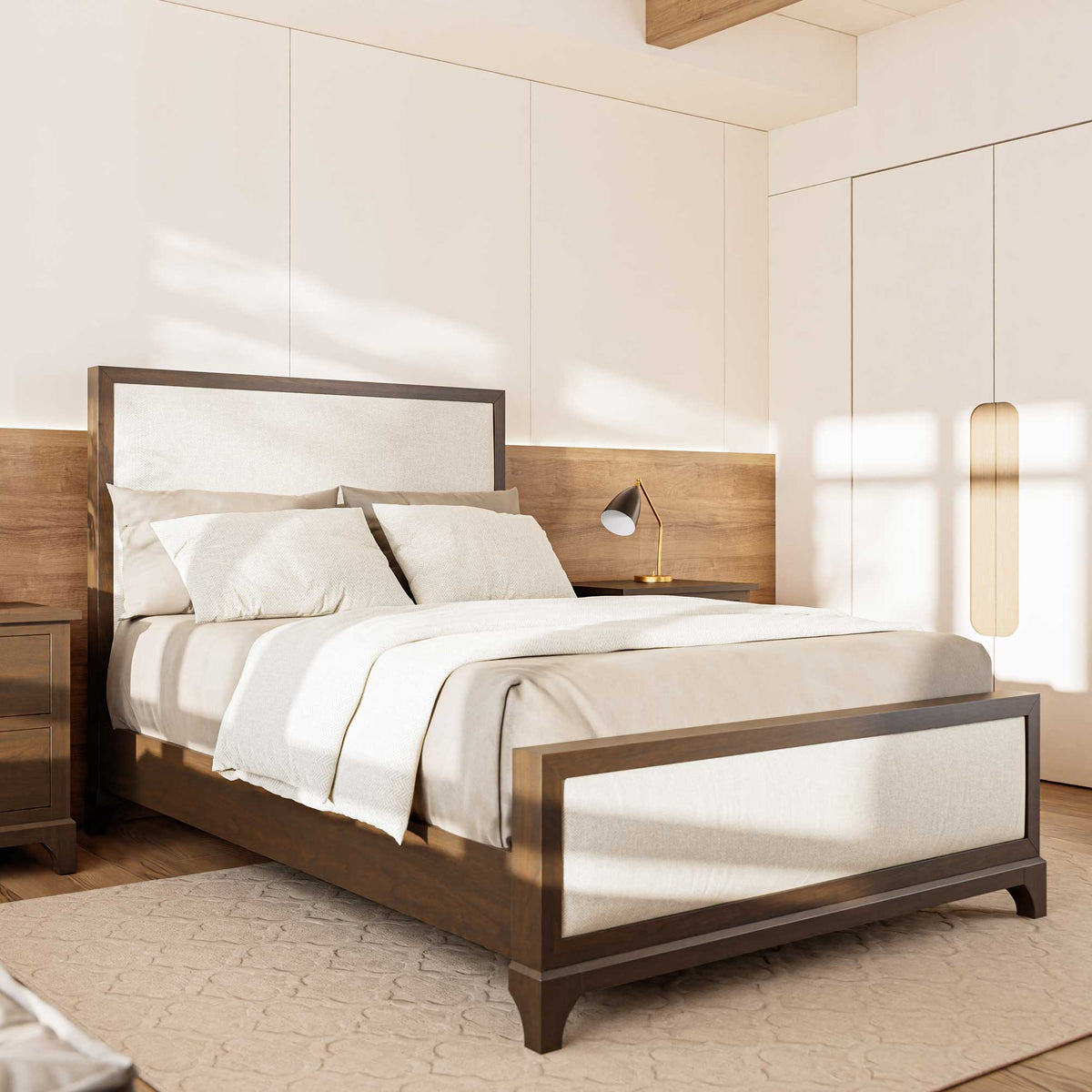 Amish Ridley Park Solid Wood Upholstered Bed