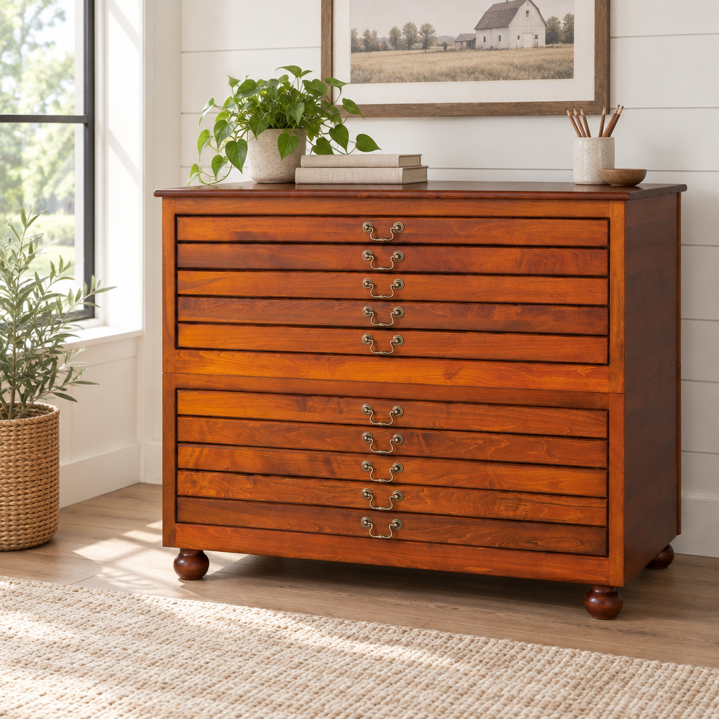 Amish Stackable Unit shown in the home office of a modern farmhouse home