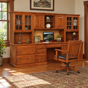 Amish Harrington Office Group shown in the home office of a craftsman bungalow home